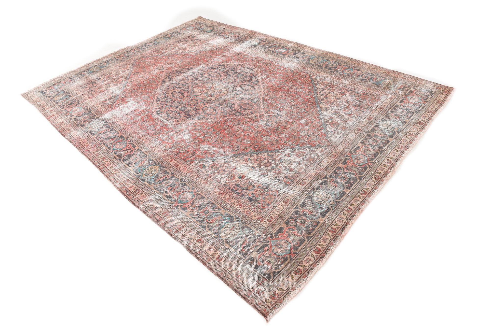 6' 8 x 9' 3 Hand Knotted Ultra Vintage Persian Wool Rug