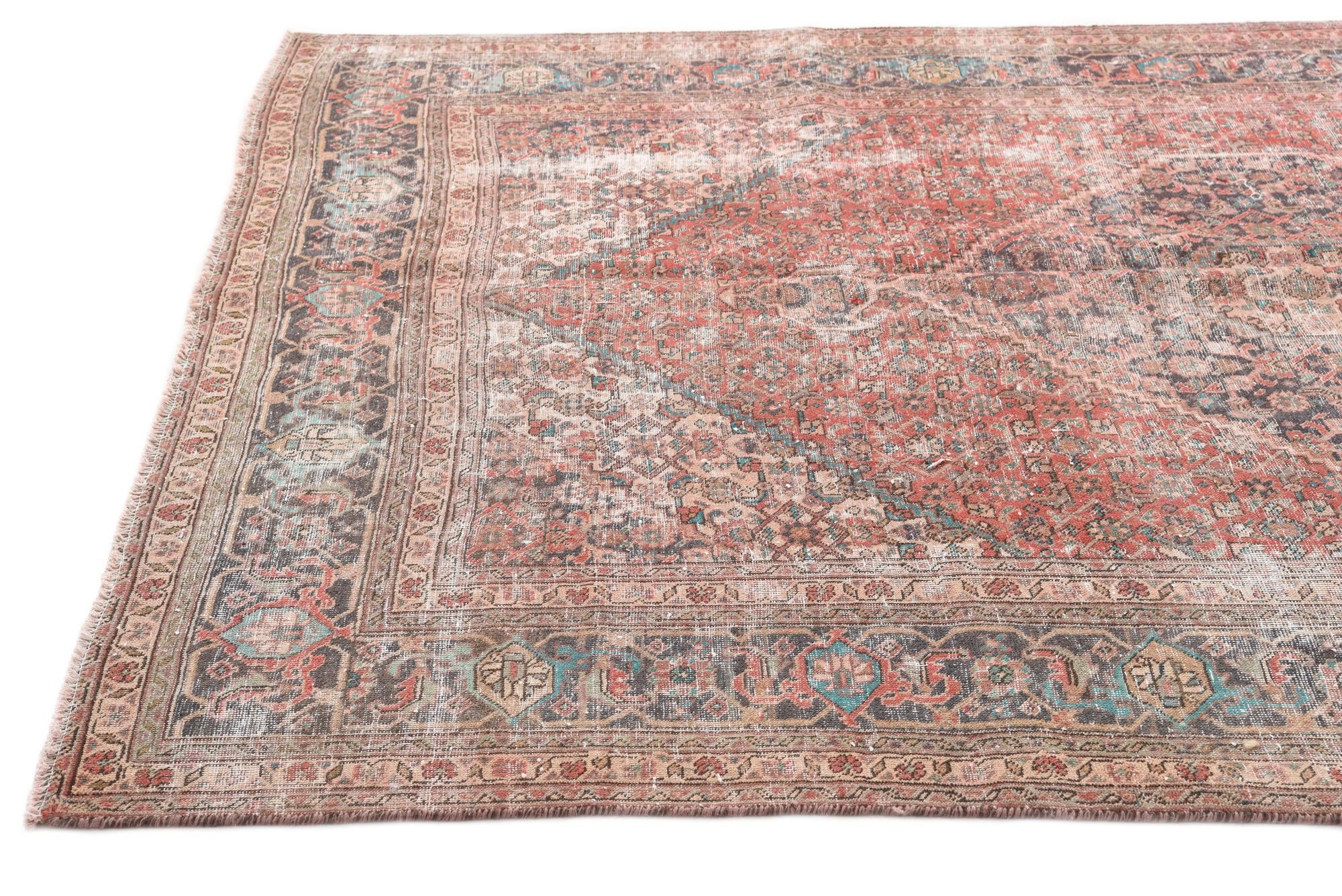 6' 8 x 9' 3 Hand Knotted Ultra Vintage Persian Wool Rug