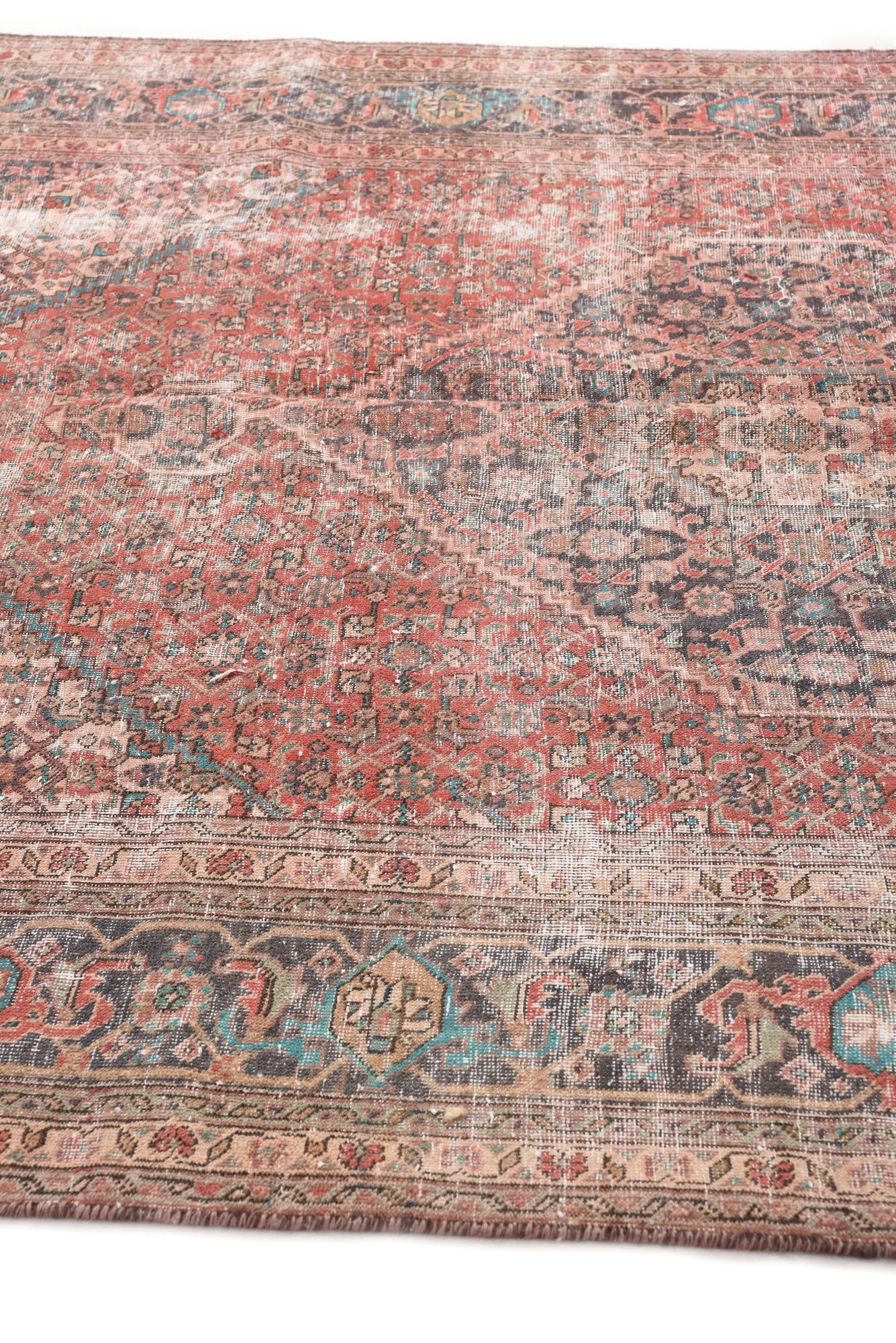6' 8 x 9' 3 Hand Knotted Ultra Vintage Persian Wool Rug
