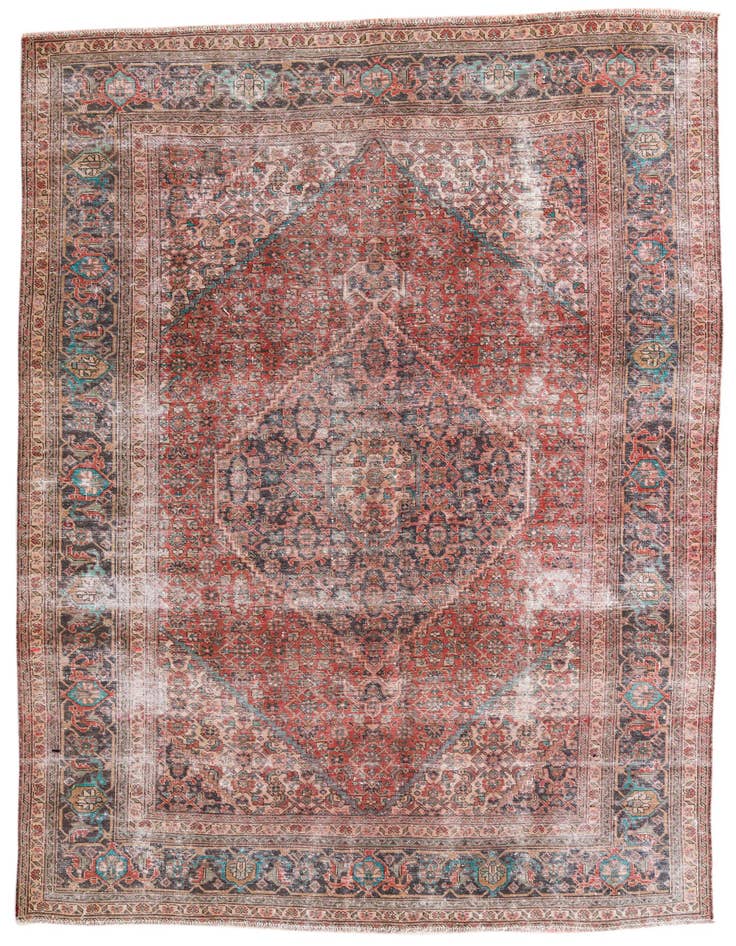 Detail image of 6' 8 x 9' 3 Hand Knotted Ultra Vintage Persian Wool Rug