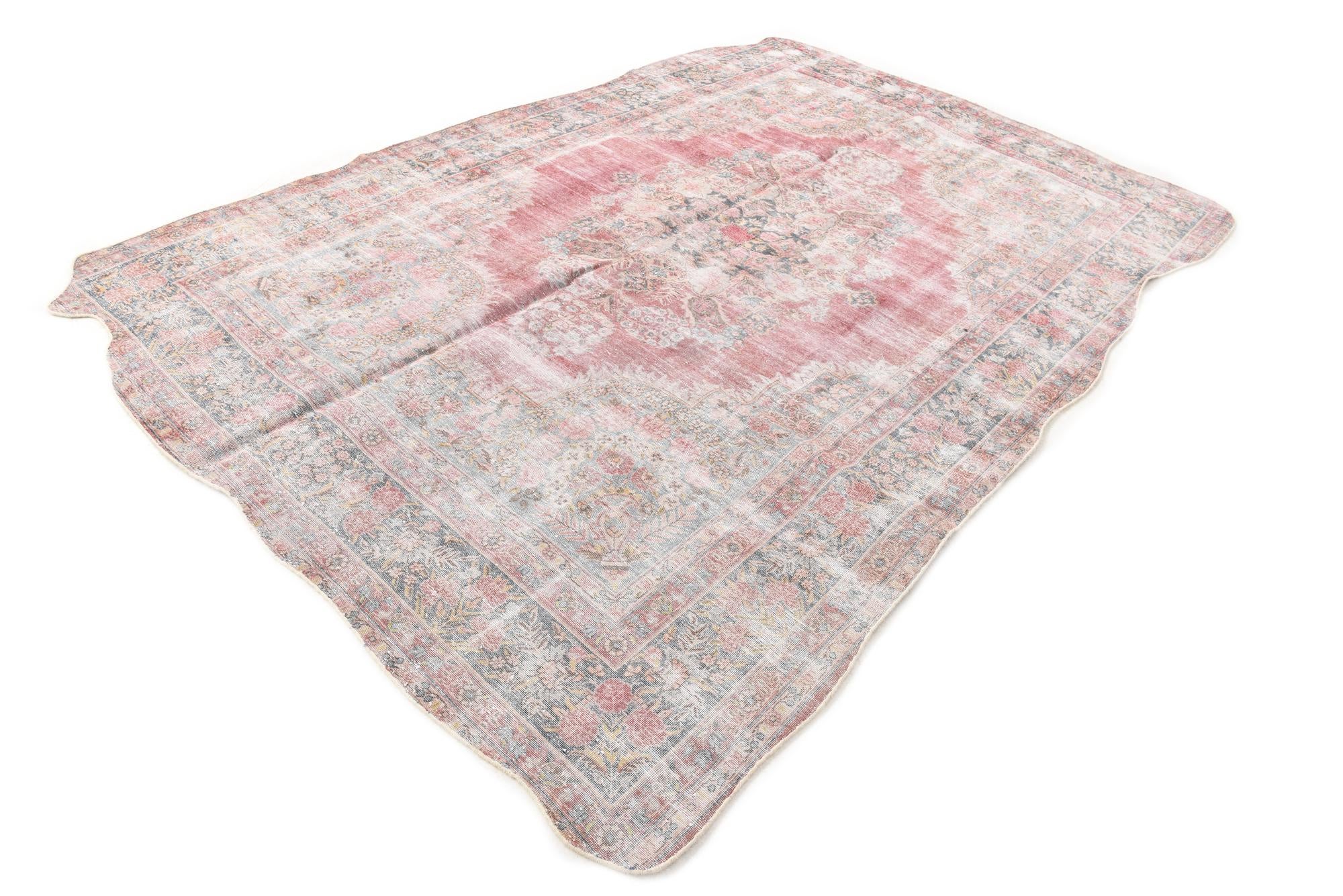 6' 7 x 9' 8 Hand Knotted Ultra Vintage Persian Wool Rug