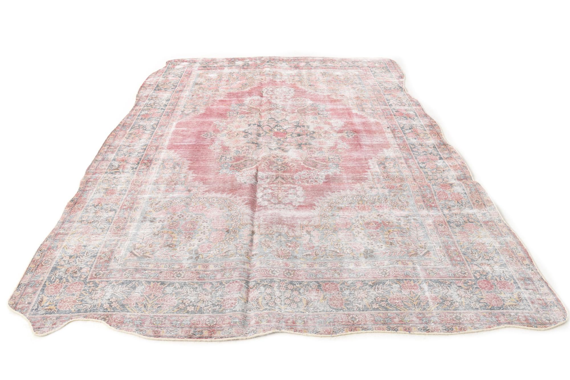 6' 7 x 9' 8 Hand Knotted Ultra Vintage Persian Wool Rug
