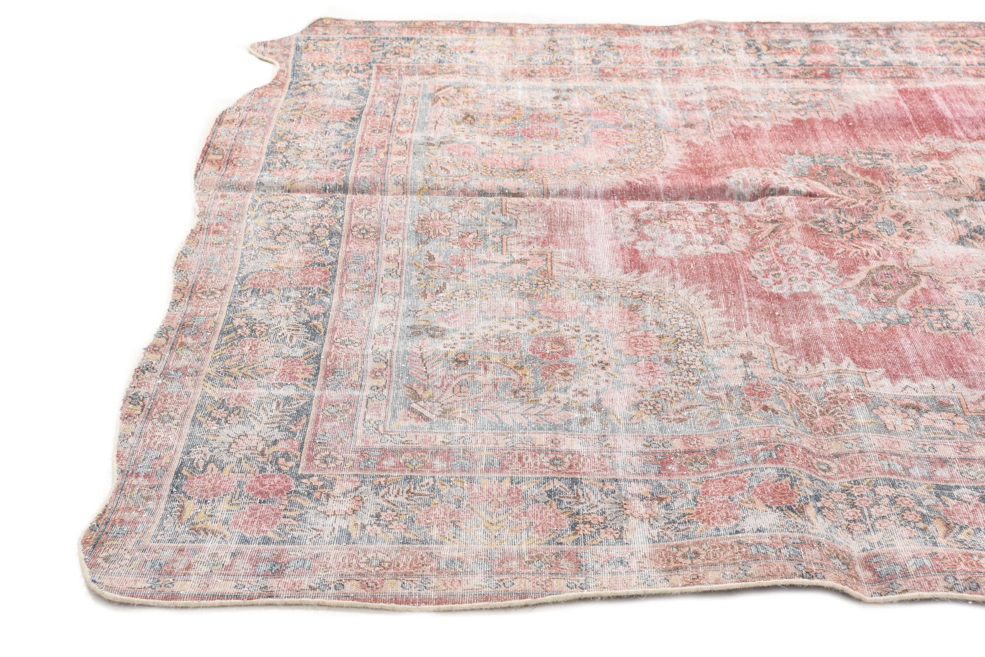 6' 7 x 9' 8 Hand Knotted Ultra Vintage Persian Wool Rug