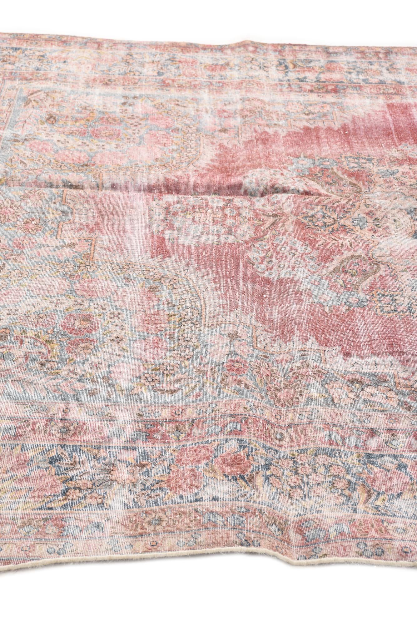 6' 7 x 9' 8 Hand Knotted Ultra Vintage Persian Wool Rug