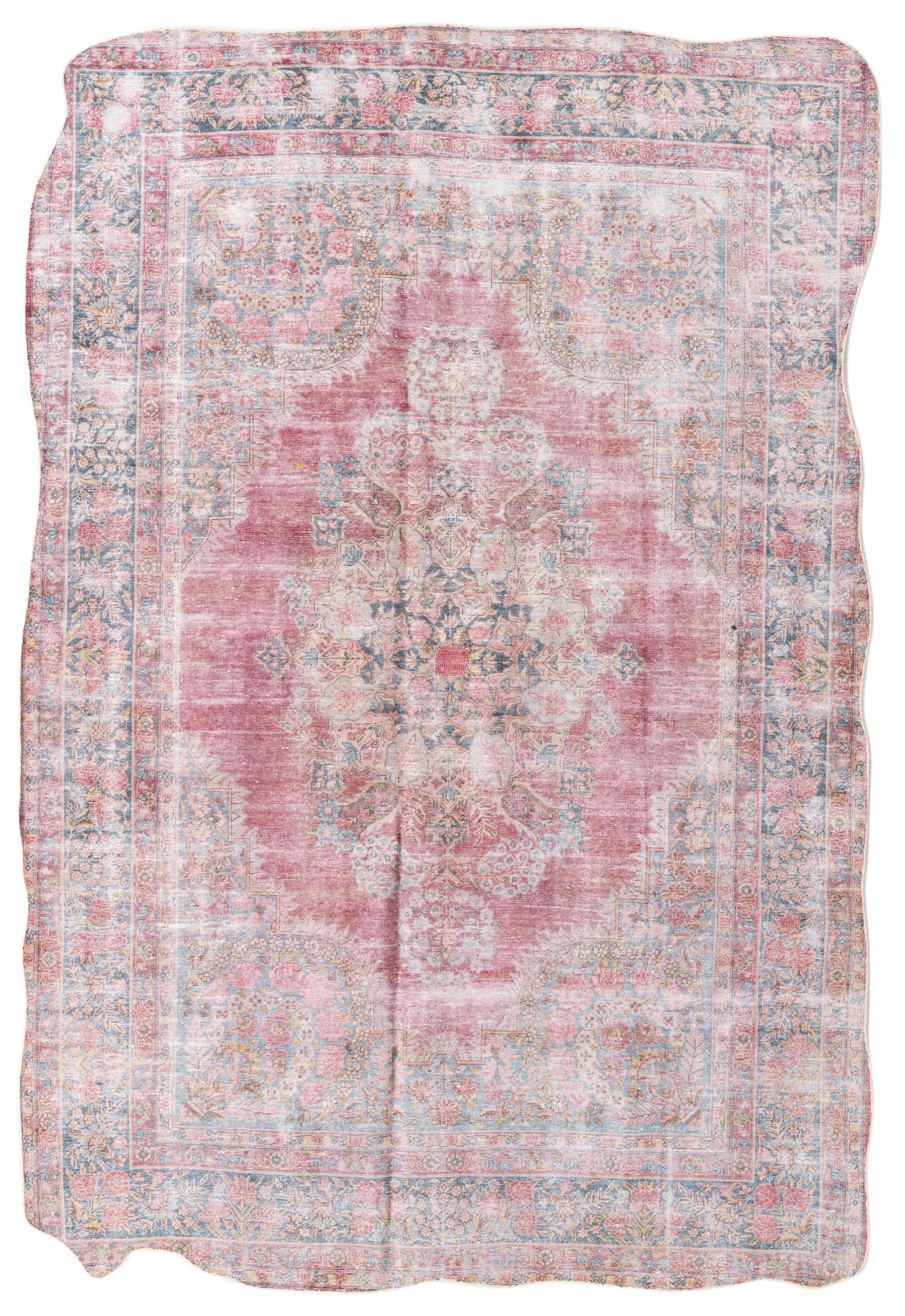 6' 7 x 9' 8 Hand Knotted Ultra Vintage Persian Wool Rug