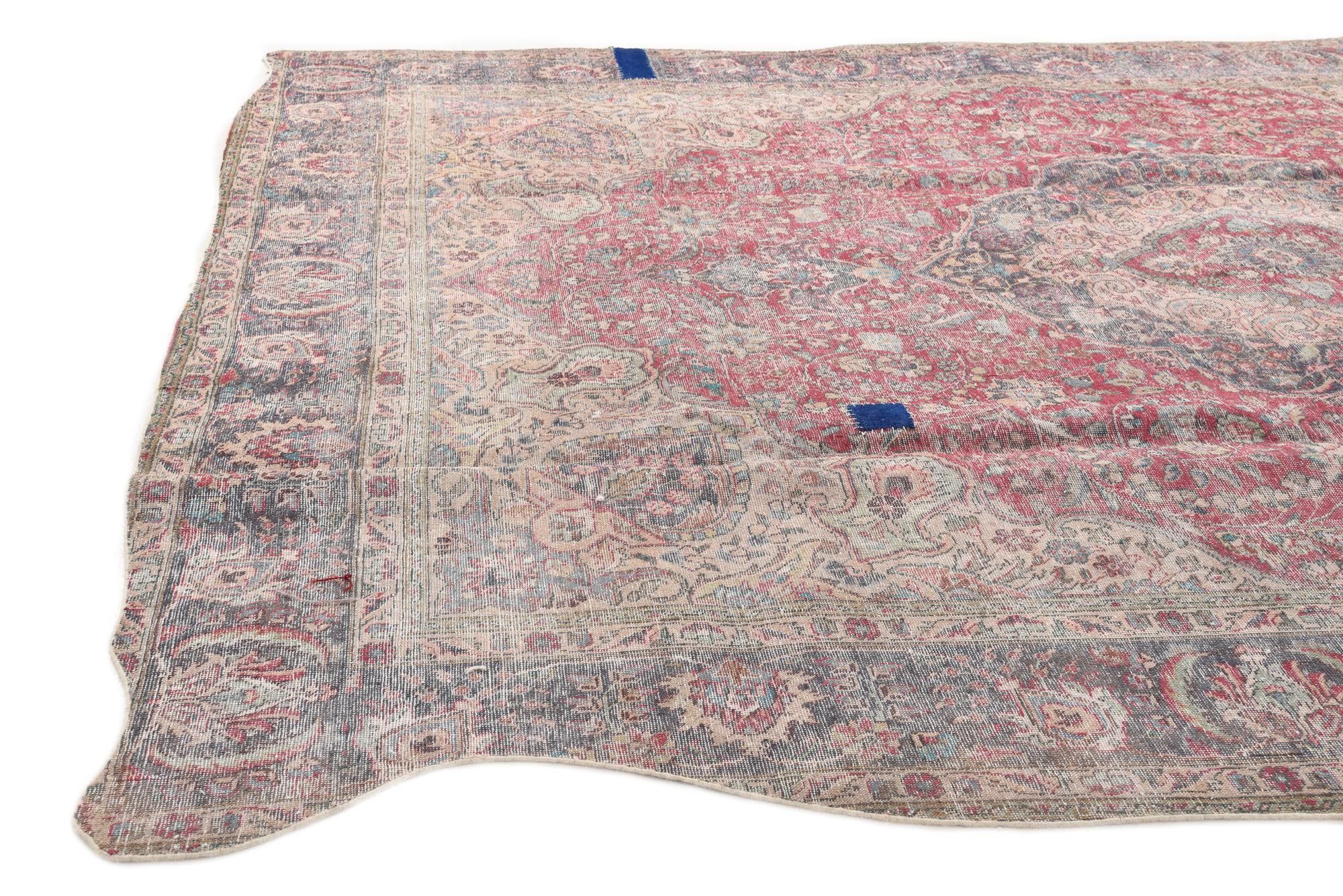 9' x 13' 2 Hand Knotted Ultra Vintage Persian Wool Rug