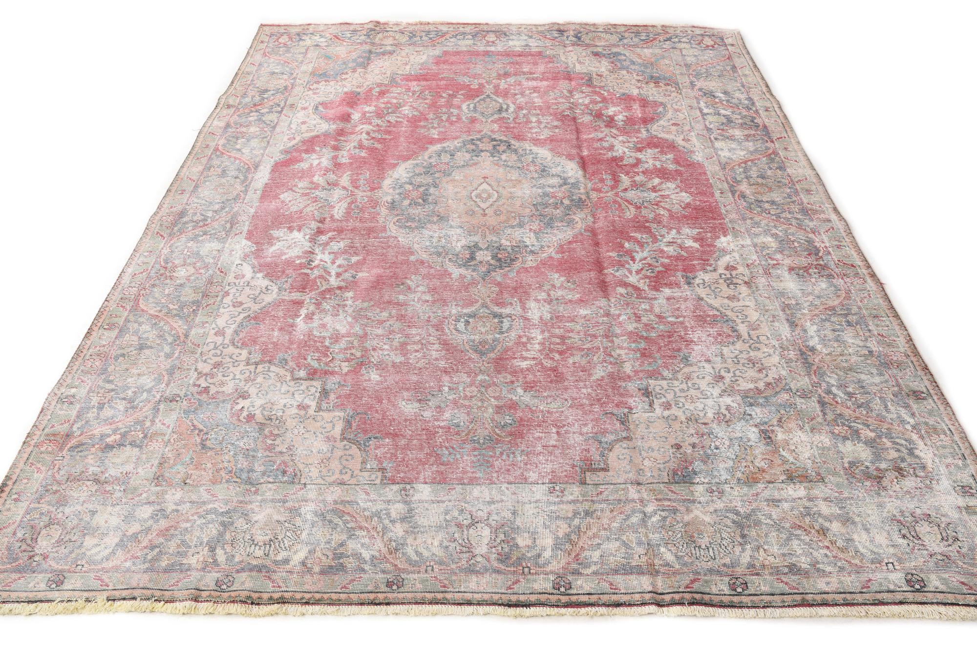 9' 8 x 13' 2 Hand Knotted Ultra Vintage Persian Wool Rug
