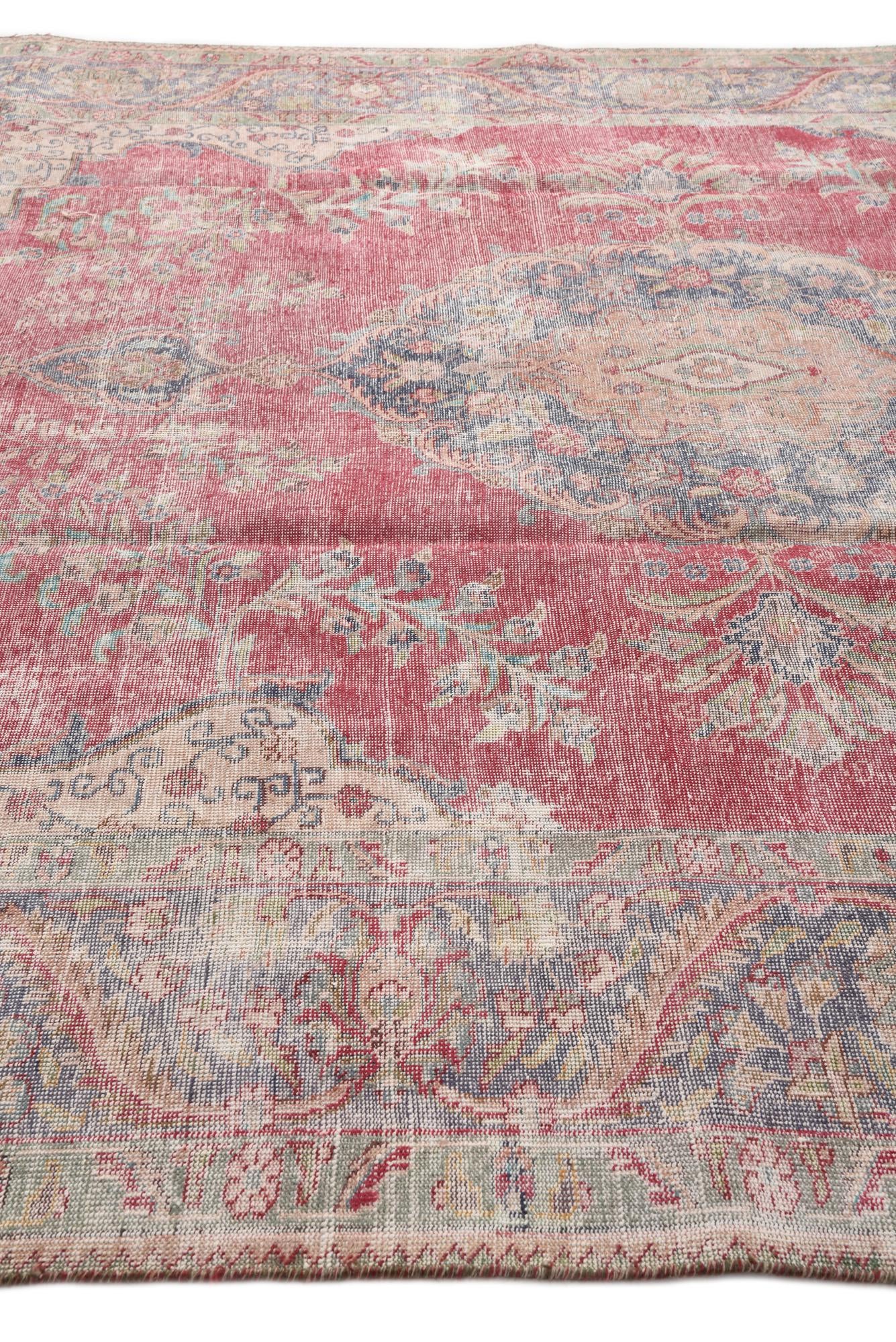 9' 8 x 13' 2 Hand Knotted Ultra Vintage Persian Wool Rug