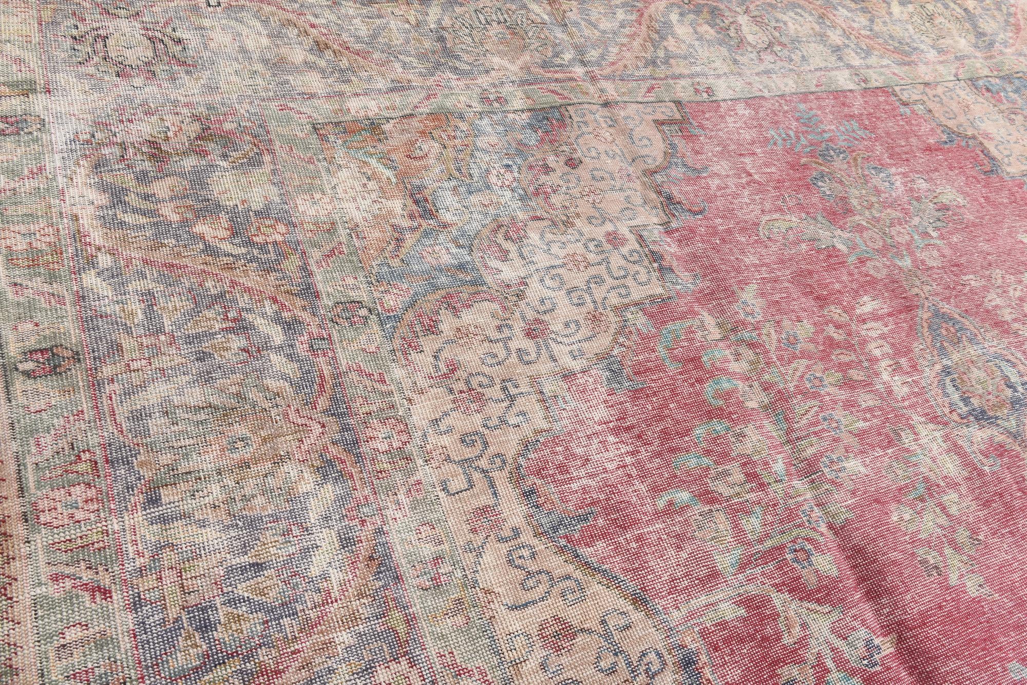9' 8 x 13' 2 Hand Knotted Ultra Vintage Persian Wool Rug