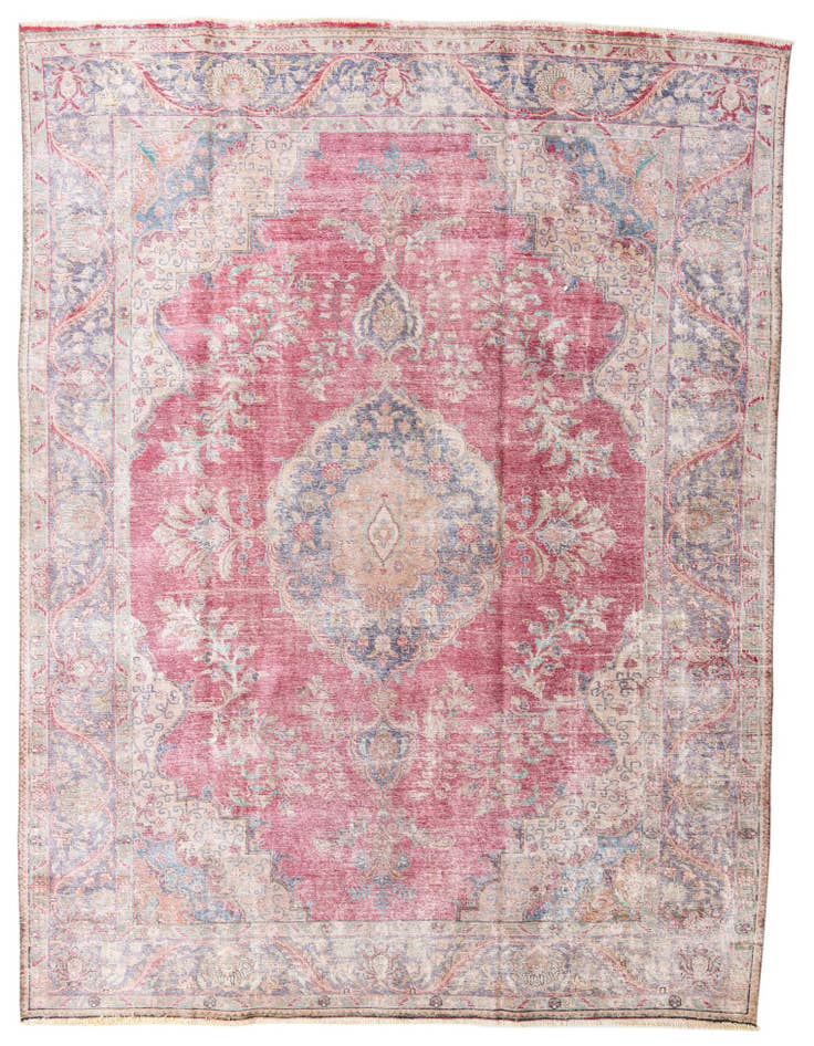 Detail image of 9' 8 x 13' 2 Hand Knotted Ultra Vintage Persian Wool Rug