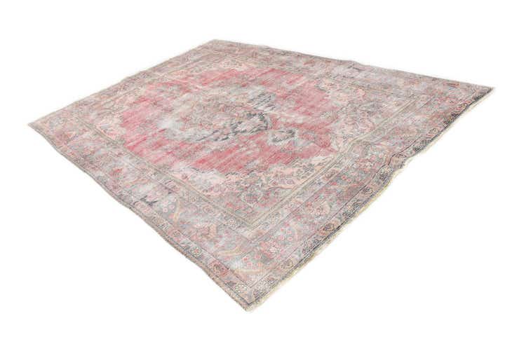 6' 7 x 9' 5 Hand Knotted Ultra Vintage Persian Wool Rug