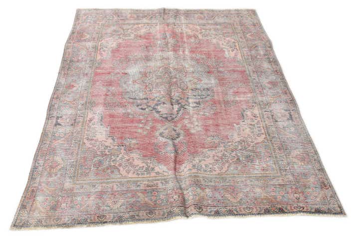 6' 7 x 9' 5 Hand Knotted Ultra Vintage Persian Wool Rug