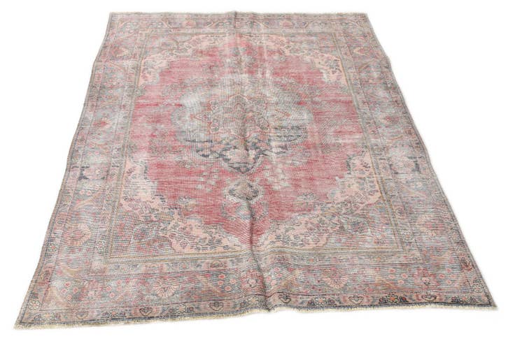 Detail image of 6' 7 x 9' 5 Hand Knotted Ultra Vintage Persian Wool Rug
