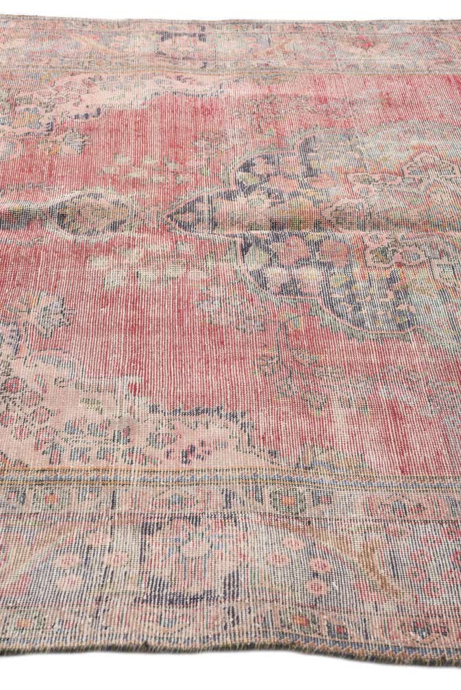 6' 7 x 9' 5 Hand Knotted Ultra Vintage Persian Wool Rug