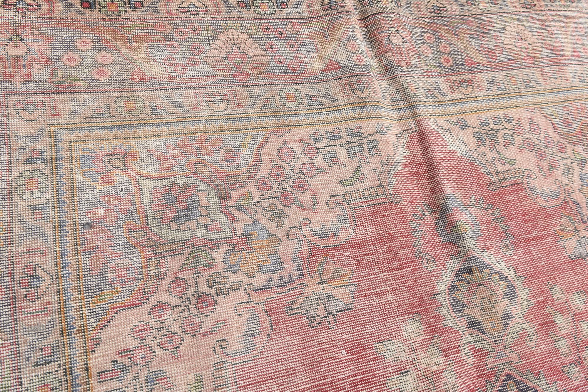 6' 7 x 9' 5 Hand Knotted Ultra Vintage Persian Wool Rug