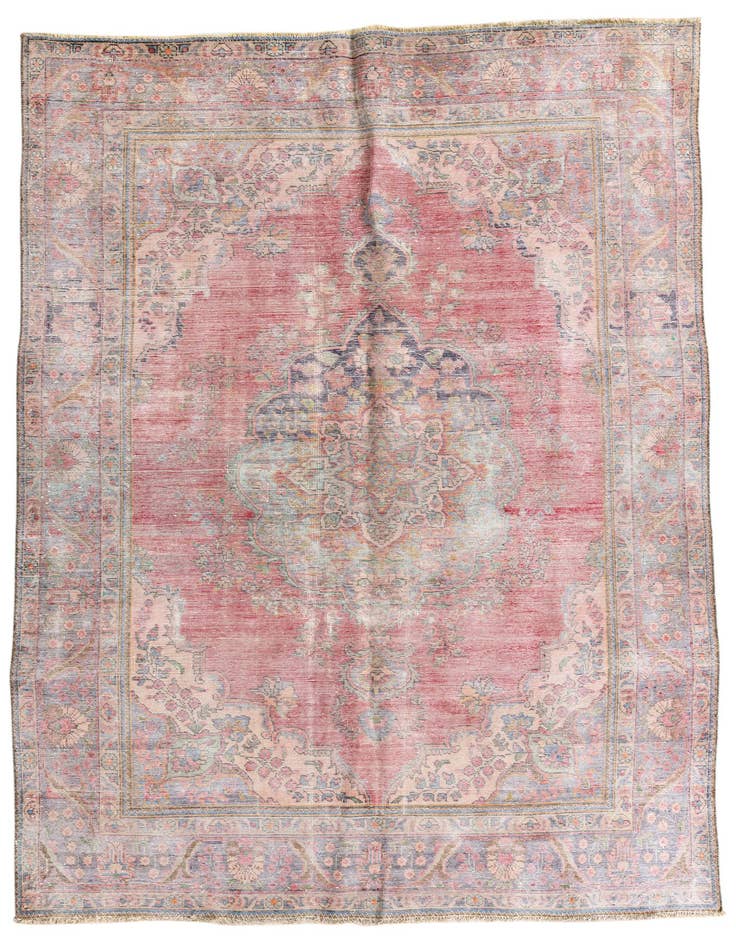 Detail image of 6' 7 x 9' 5 Hand Knotted Ultra Vintage Persian Wool Rug
