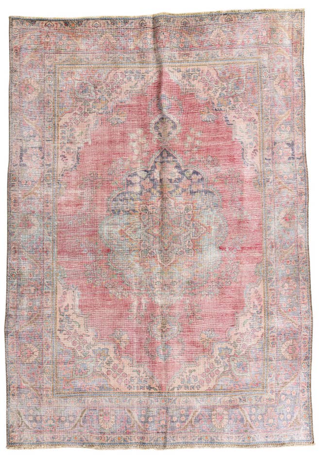 Detail image of 6' 7 x 9' 5 Hand Knotted Ultra Vintage Persian Wool Rug