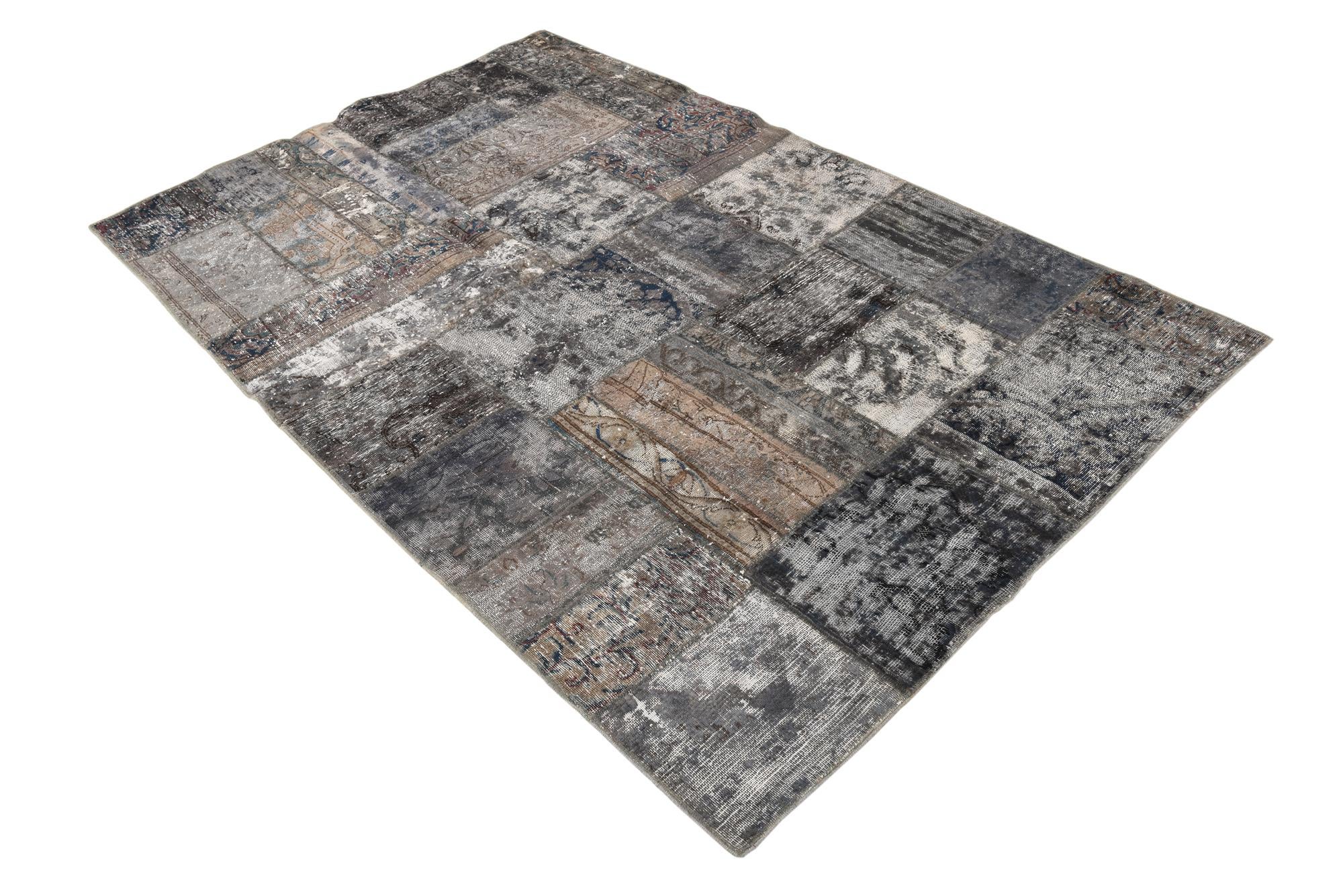 4' 7 x 6' 3 Hand Knotted Ultra Vintage Persian Wool Rug