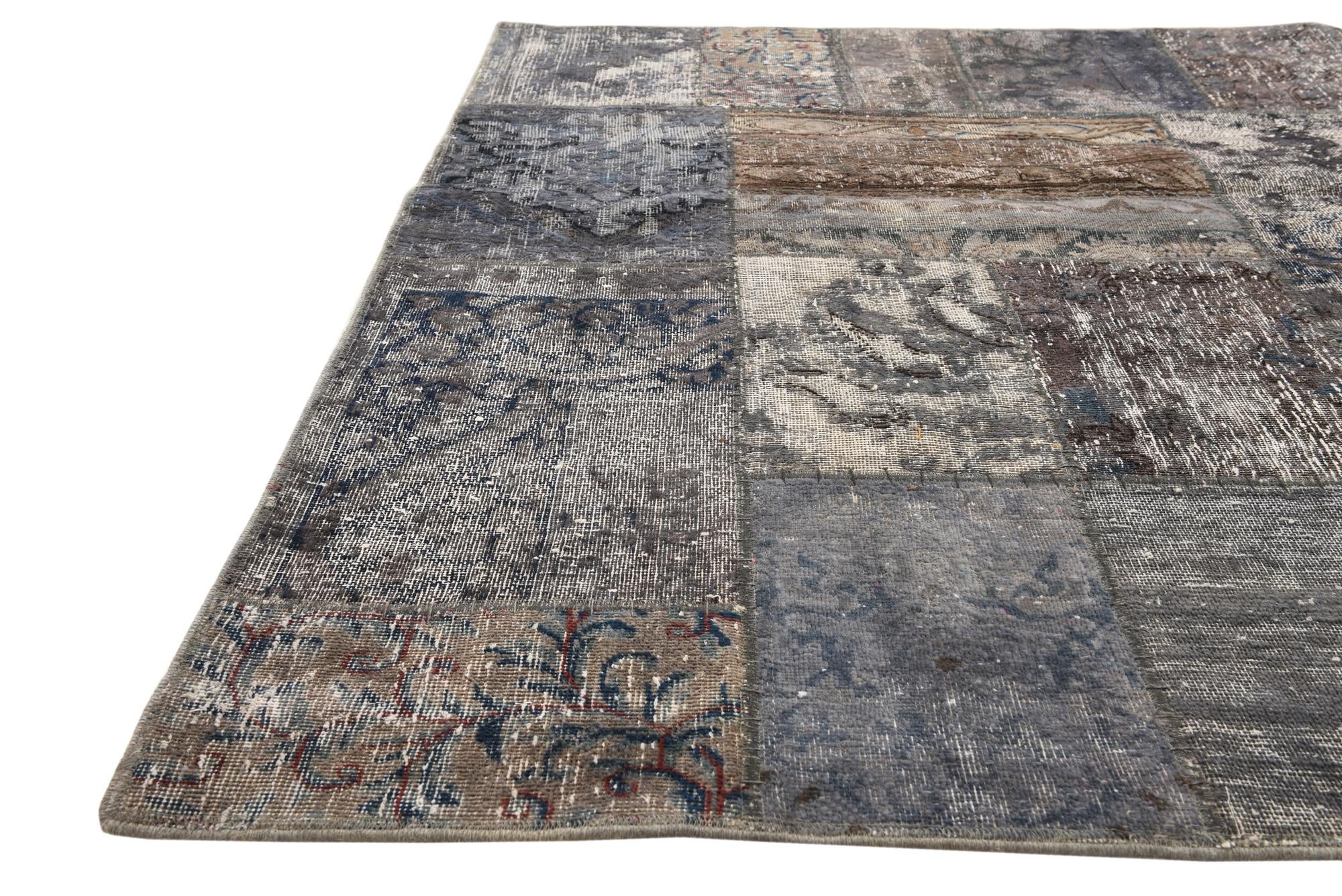 4' 7 x 6' 3 Hand Knotted Ultra Vintage Persian Wool Rug