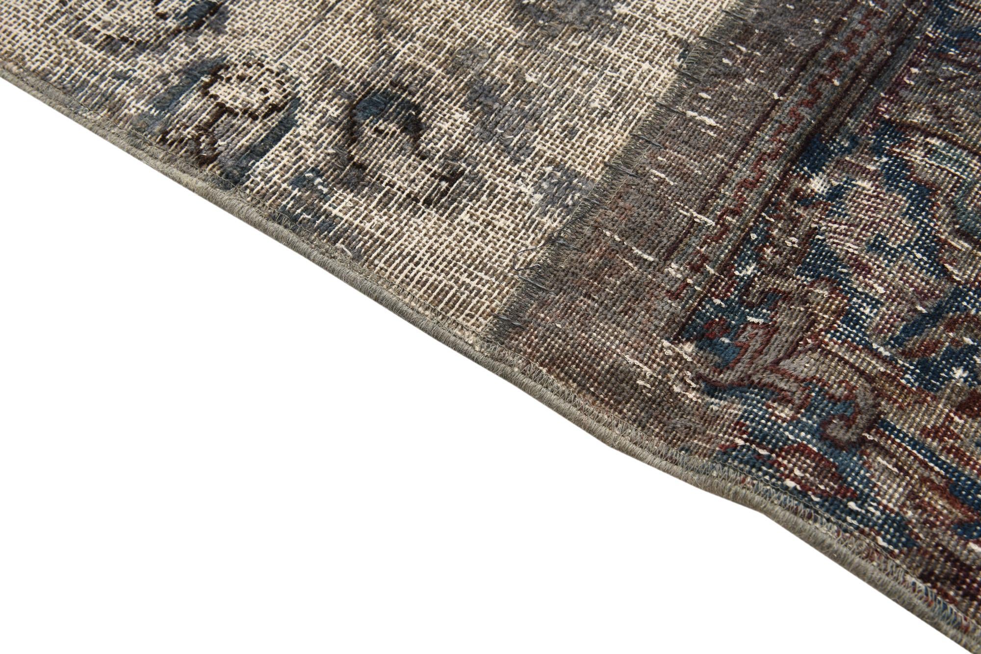 4' 7 x 6' 3 Hand Knotted Ultra Vintage Persian Wool Rug