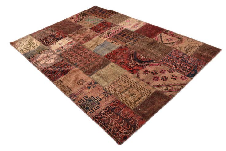 Detail image of 5' 7 x 8' Hand Knotted Ultra Vintage Persian Wool Rug