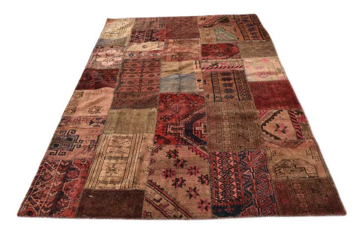 5' 7 x 8' Hand Knotted Ultra Vintage Persian Wool Rug