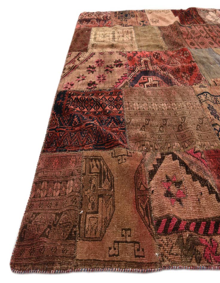Detail image of 5' 7 x 8'  Hand Knotted Ultra Vintage Persian Wool Rug