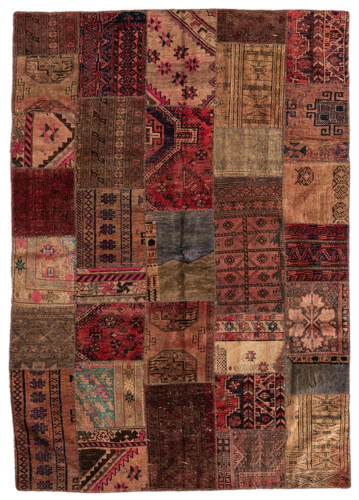 5' 7 x 8' Hand Knotted Ultra Vintage Persian Wool Rug