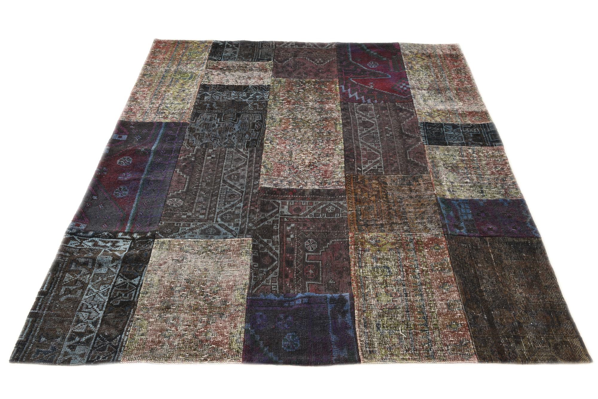 5' 5 x 6' 7 Hand Knotted Ultra Vintage Persian Wool Rug