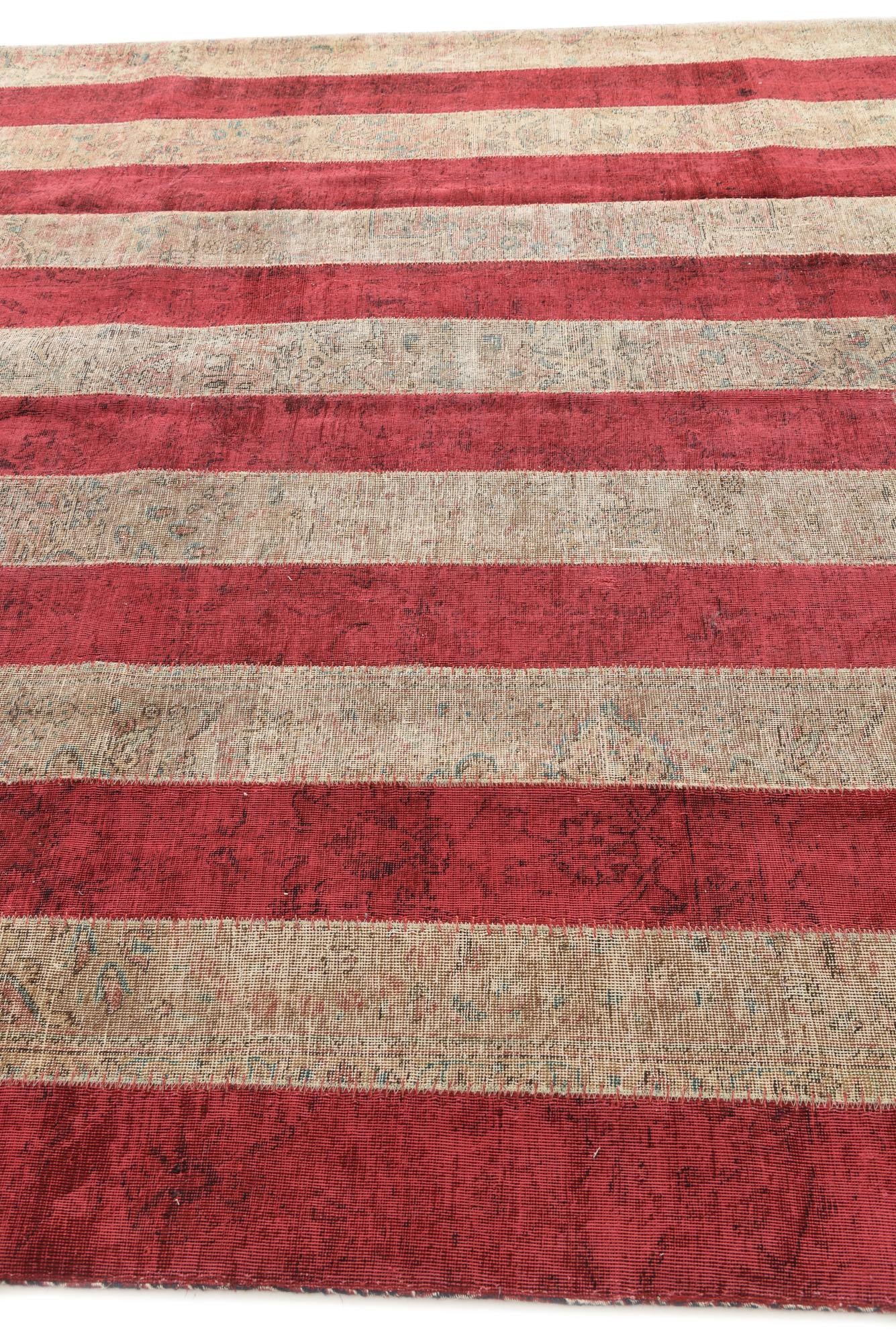 8' x 10' Hand Knotted Ultra Vintage Persian Wool Rug