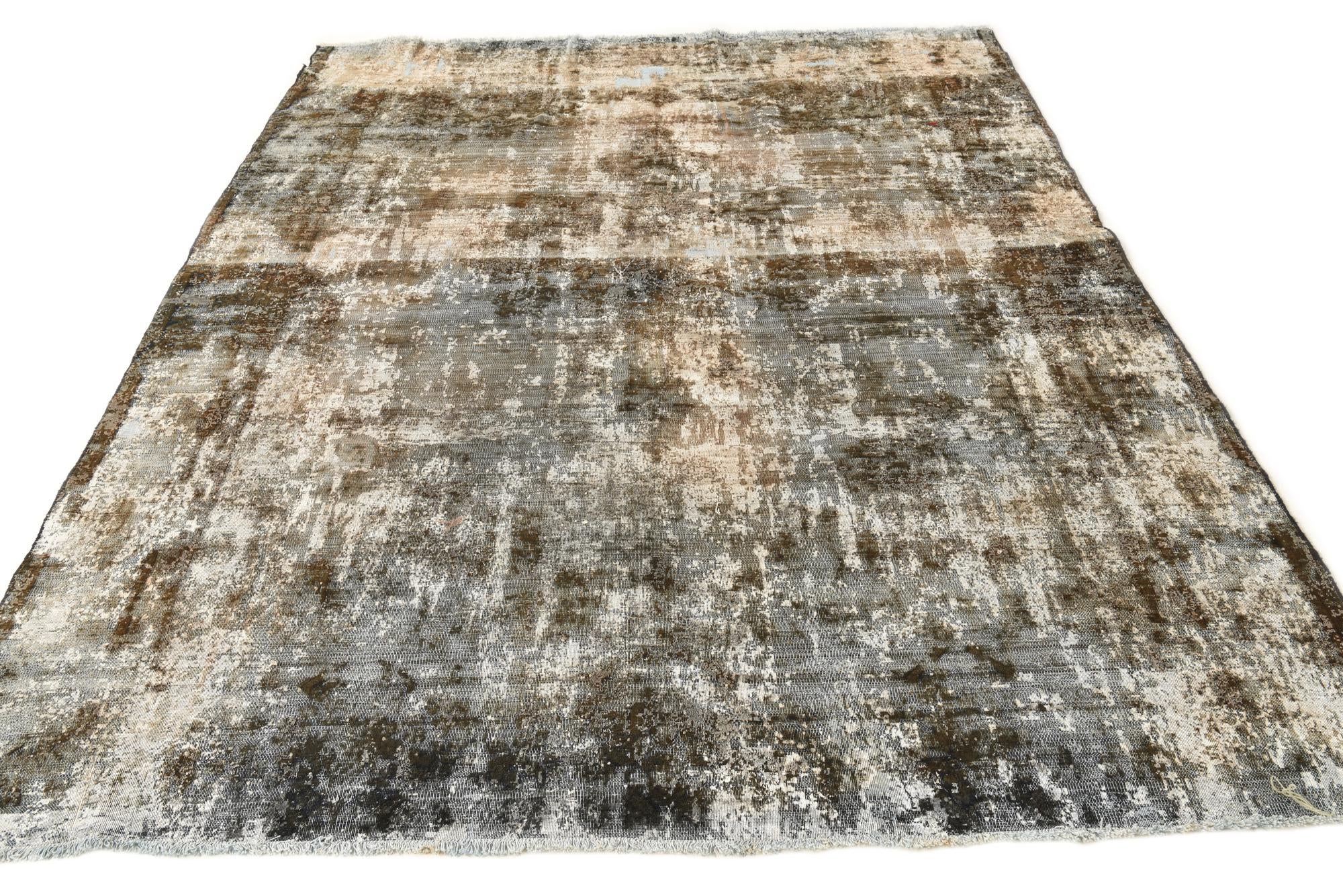 6' 10 x 8' 9 Hand Knotted Ultra Vintage Persian Wool Rug