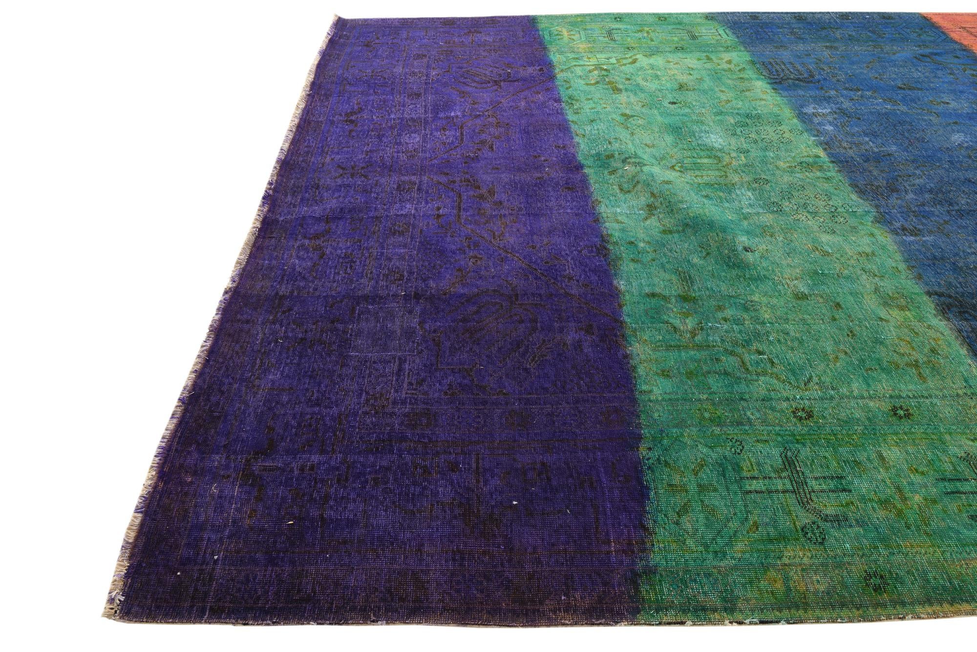 10' x 12' 6 Hand Knotted Ultra Vintage Persian Wool Rug