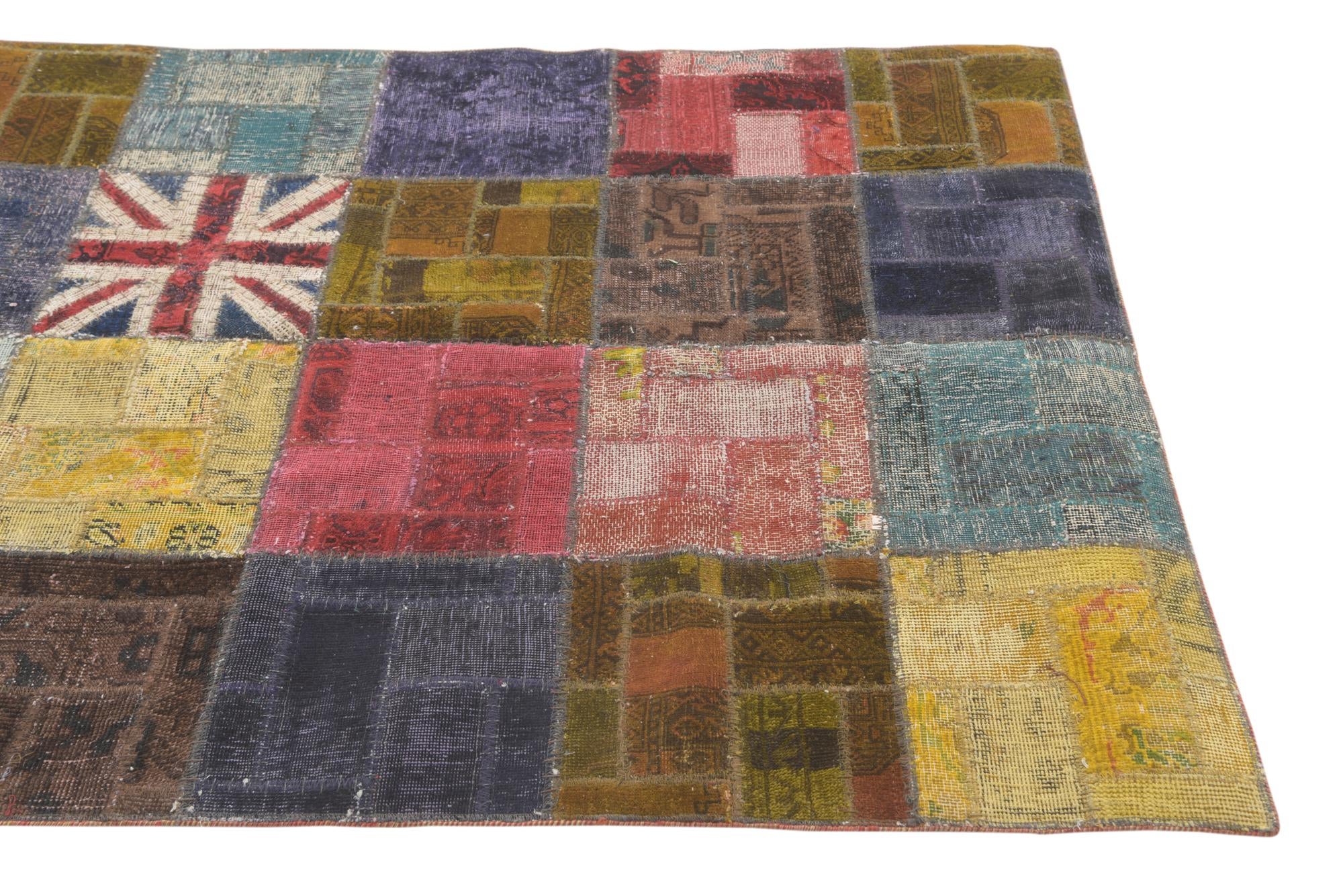 4' 2 x 6' 3 Hand Knotted Ultra Vintage Persian Wool Rug