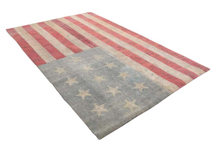 6' 2 x 9' 7 Hand Knotted Ultra Vintage Persian Wool Rug