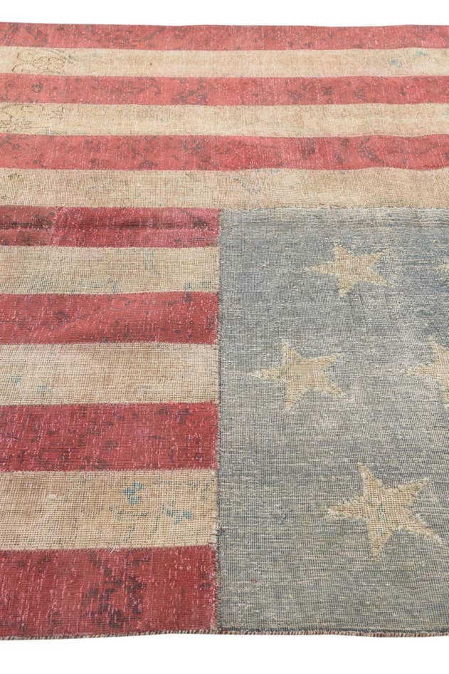 Detail image of 6' 2 x 9' 7 Hand Knotted Ultra Vintage Persian Wool Rug