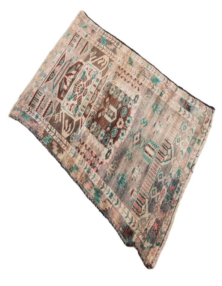 Detail image of 2' 5 x 4'  Hand Knotted Ultra Vintage Persian Wool Rug