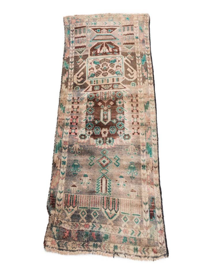 Detail image of 2' 5 x 4'  Hand Knotted Ultra Vintage Persian Wool Rug