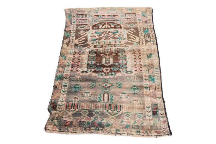 2' 5 x 4' Hand Knotted Ultra Vintage Persian Wool Rug