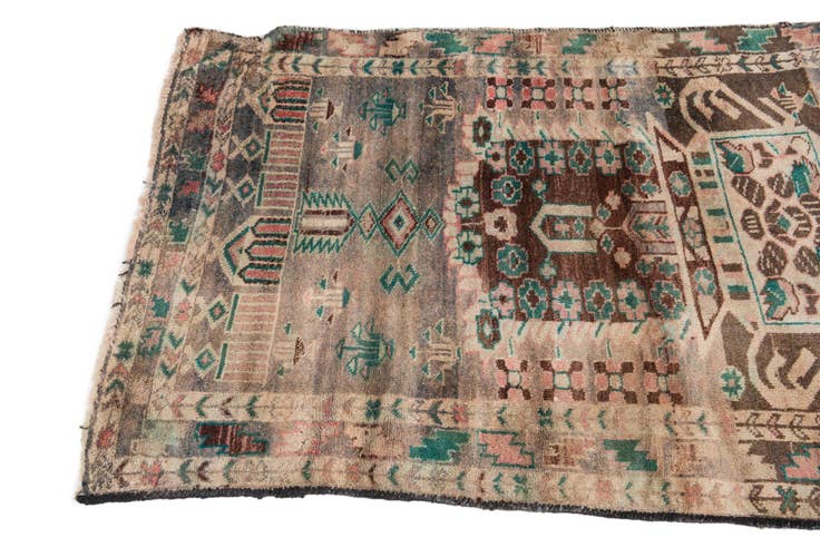 Detail image of 2' 5 x 4' Hand Knotted Ultra Vintage Persian Wool Rug