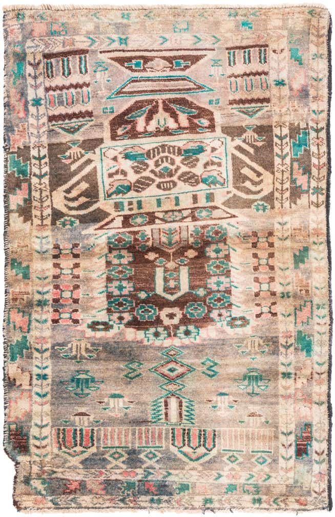 2' 5 x 4' Hand Knotted Ultra Vintage Persian Wool Rug