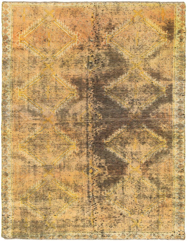 Detail image of 4' 8 x 7' 1 Hand Knotted Ultra Vintage Persian Wool Rug