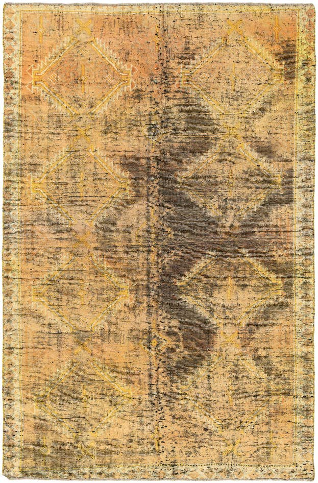 Detail image of 4' 8 x 7' 1 Hand Knotted Ultra Vintage Persian Wool Rug