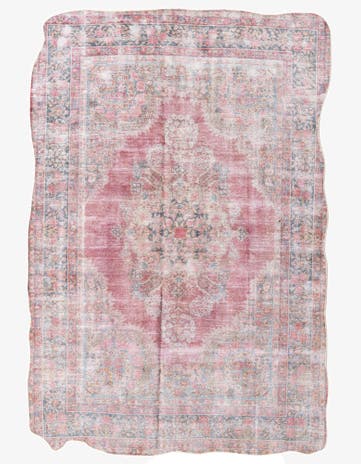 6' 7 x 9' 8 Hand Knotted Ultra Vintage Persian Wool Rug