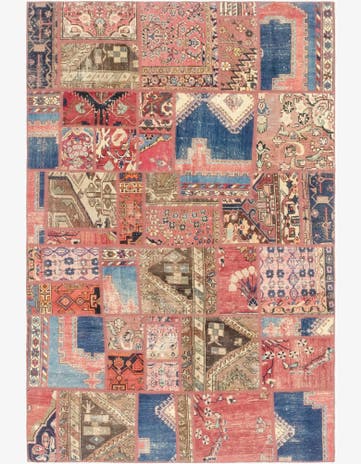 6' 4 x 9' 8 Hand Knotted Ultra Vintage Persian Wool Rug