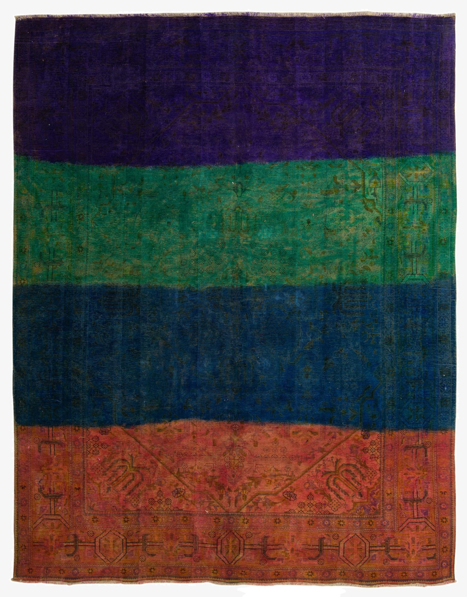 10' x 12' 6  Hand Knotted Ultra Vintage Persian Wool Rug