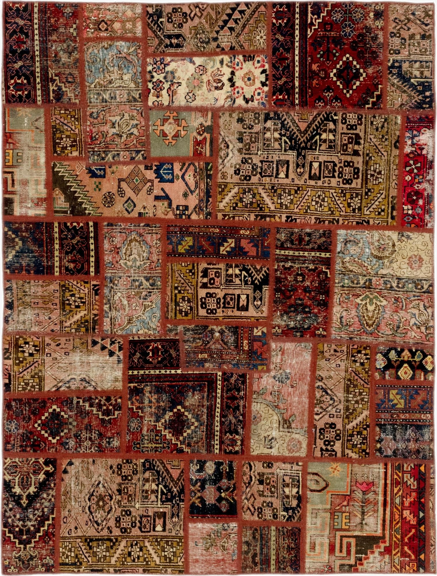 5' 9 x 7' 3  Hand Knotted Ultra Vintage Persian Wool Rug