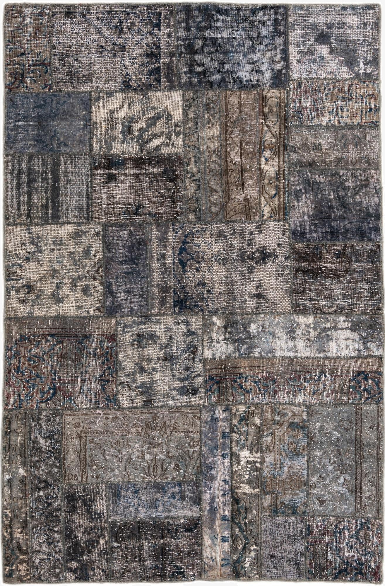 4' 7 x 6' 3  Hand Knotted Ultra Vintage Persian Wool Rug