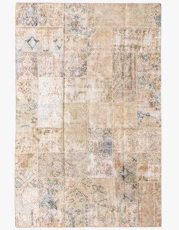 6' 8 x 10' 4 Hand Knotted Ultra Vintage Persian Wool Rug