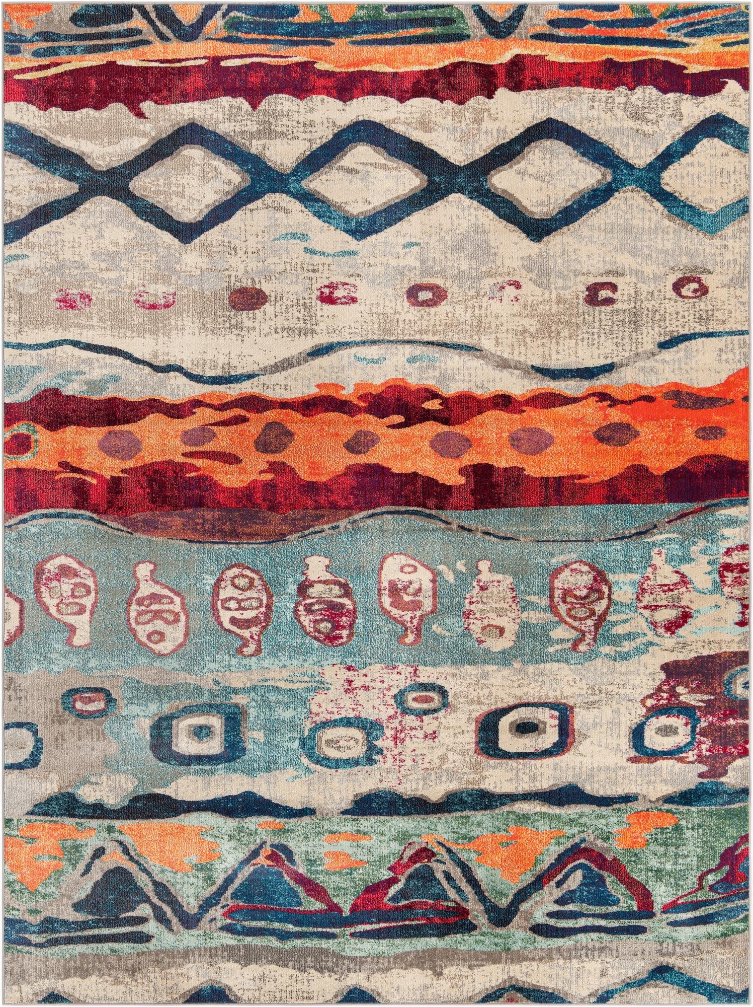 9' x 12'  Washable Vivid Rug