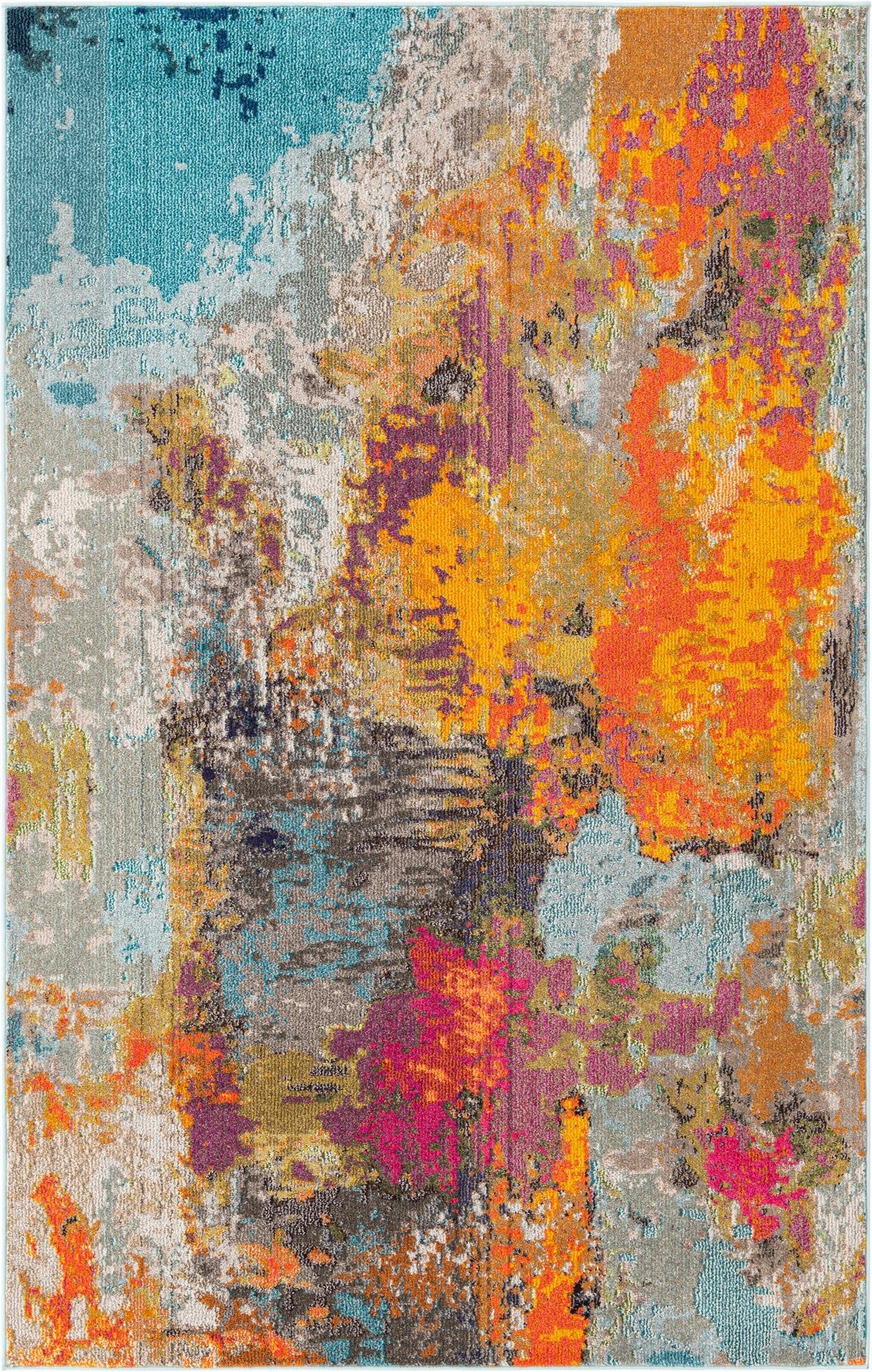 5' 3 x 8'  Washable Vivid Rug